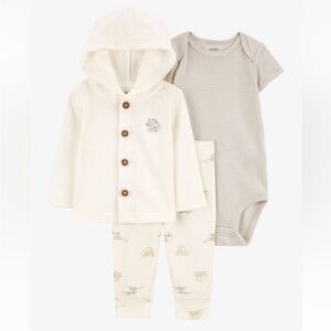 Carter's Cream and Gray Baby Matching 3 Piece Set